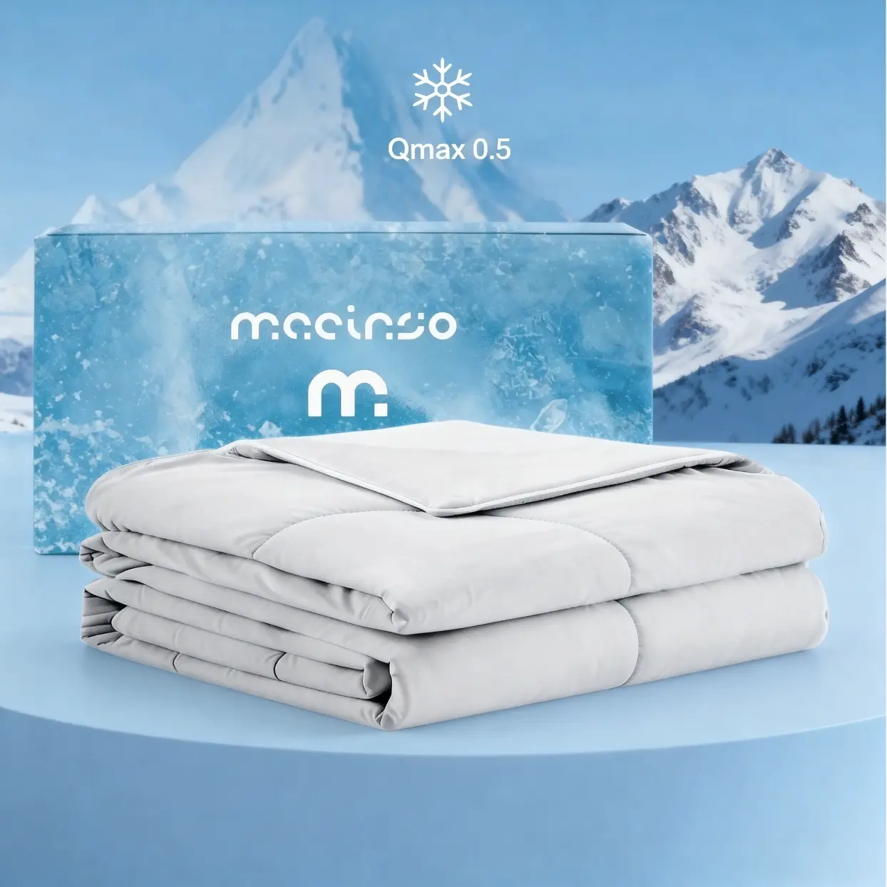 【Father 's Day Gift】Macinso Cooling Comforter - King Size, Q-Max>0.5 Arc-Chill, Reversible Grey Silky Satin, Lightweight Breathable Summer Quilt for Hot Sleepers (Night Sweats Relief), Pet-Friendly Outdoor Cooling Blanket All Season Bedding