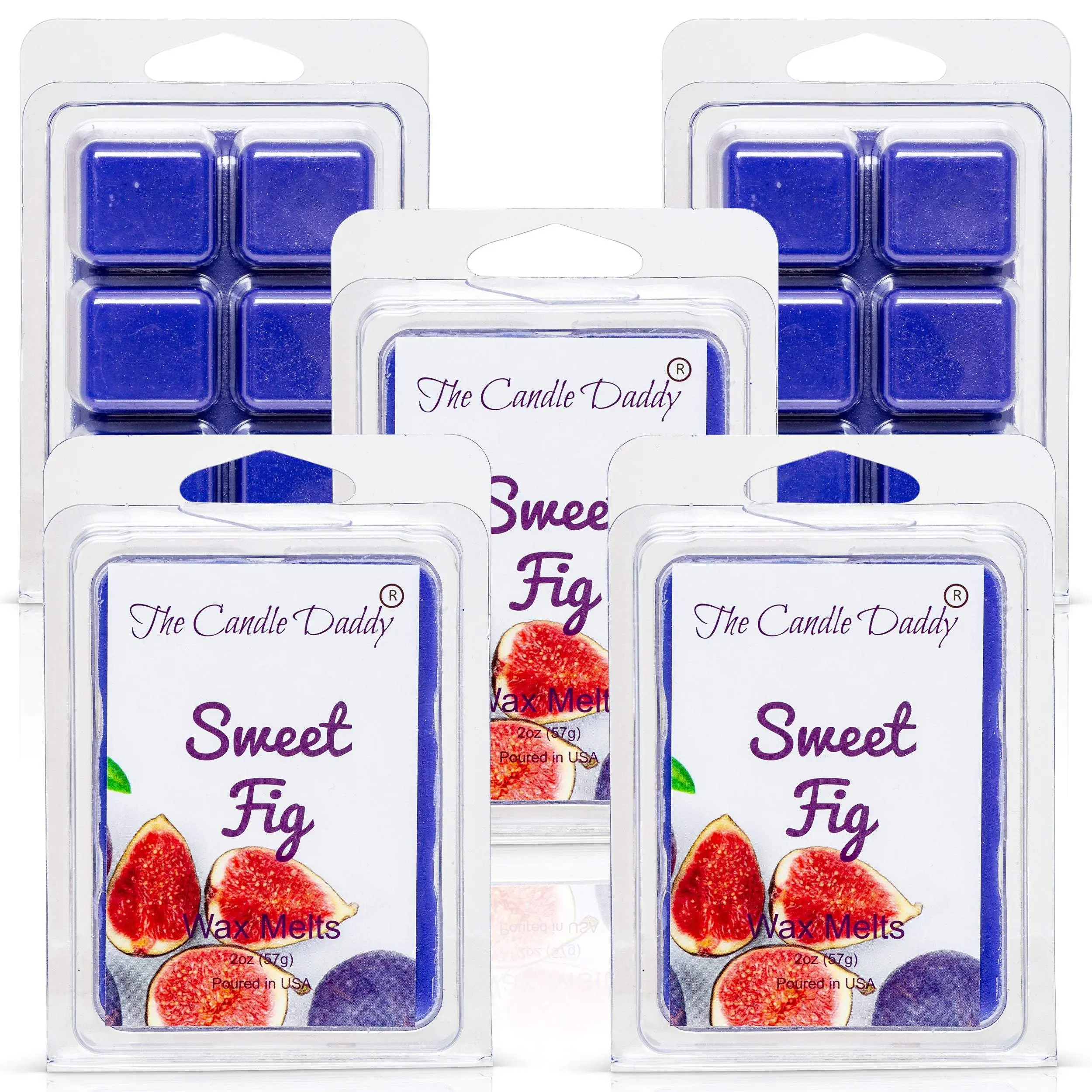 5 Pack - Sweet Fig Scented Melt- Maximum Scent Wax Cubes/Melts - 2 Ounces x 5 Packs = 10 Ounces
