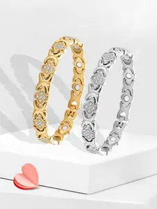 Women's Pure Copper Magnetic, Strong 3500 Gauss Magnet, Anxiety Relief Stress Reducer Sleep Aid, Unique Design Gift for Women, Exquisite Trendy Jewelry Bracelet