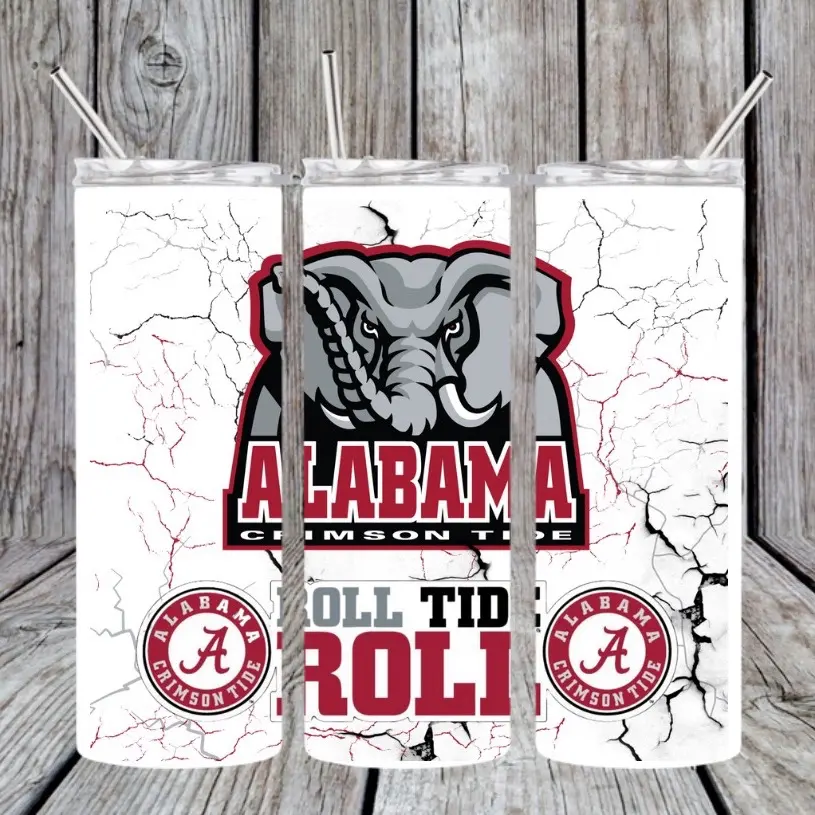 Alabama Football Tumbler Drinkware Lid Reusable Straw Water Bottles Beverage Cup Mug tumblers spring