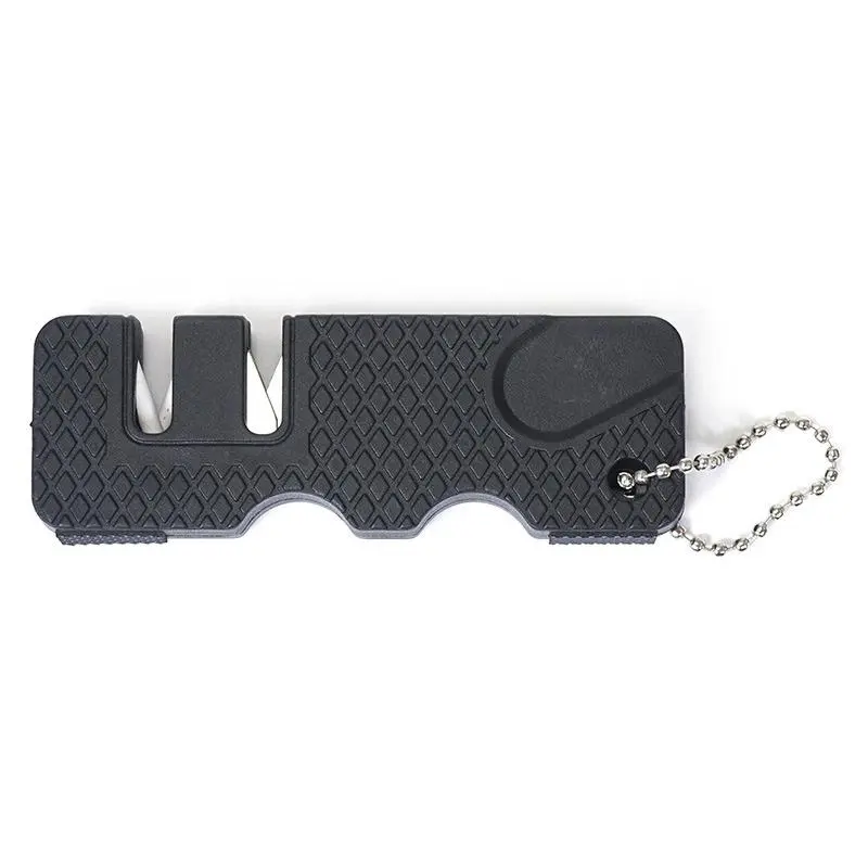 Mini Rectangular Knife Sharpener, Portable Two-Stage Manual Ceramic Sharpener for Kitchen, Tungsten Steel & Ceramic, Multi-Functional Outdoor Tool, Lightweight Tools, Survival Tools, Survival Gear, Outdoor Survival Supplies, EDC Survival Tool