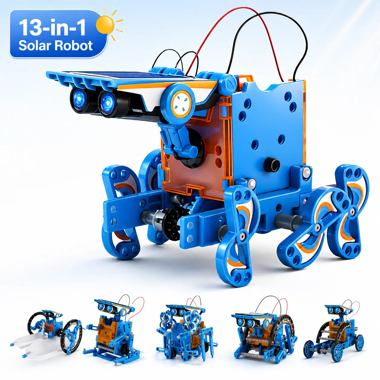 13 in 1 Solar Robot Kit for Kids, STEM Building Toys DIY Educational Science Kit, Solar Powered Robot Engineering Set for Boys Girls Ages 8-12