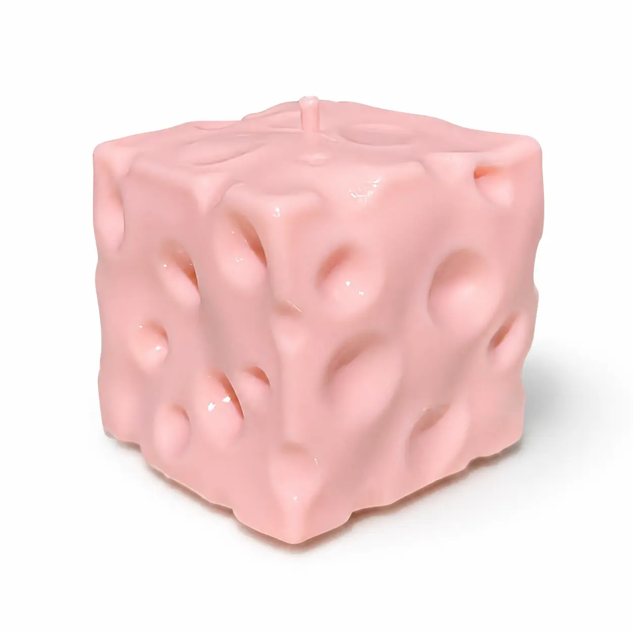 Petroleum Jelly Cheese Cube Squishy - Moldable Non-Rebound Sensory Stress Relief Tool, Fidget Toy, Yellow & Pink Desktop Ornament, Adult Fidget Gift, Party Bag Favor Collectible (Adds Charm to Spaces)