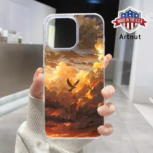 Compatible for iPhone 16 Pro Max 15 16E 14 Plus 13 12 Mini 11 Promax X XS XR XSMax Clear Phone Case with Magnetic Function Vintage Clouds Landscape Pattern Hard Acrylic Four Corner Airbag Protective Cover