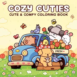 1pc COZY CUTIES coloring book For Adults And Kids,Simple And Big Designs For Relaxat colouring books,Toys suitable for boys and girls, zero foundation drawing to relieve stress coloring book，Christmas gift，Halloween Gift，Back to school gifts