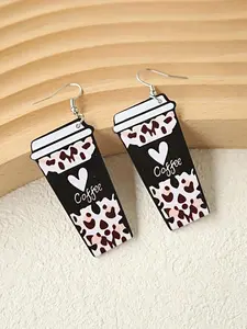 Cute Coffee Cup Design Dangle Earrings, Fashionable Jewelry for Women & Girls, Casual Trendy Jewelry, Trendy All-match & Exquisite Jewelry for Birthday Gift, Coffee Themed Earrings