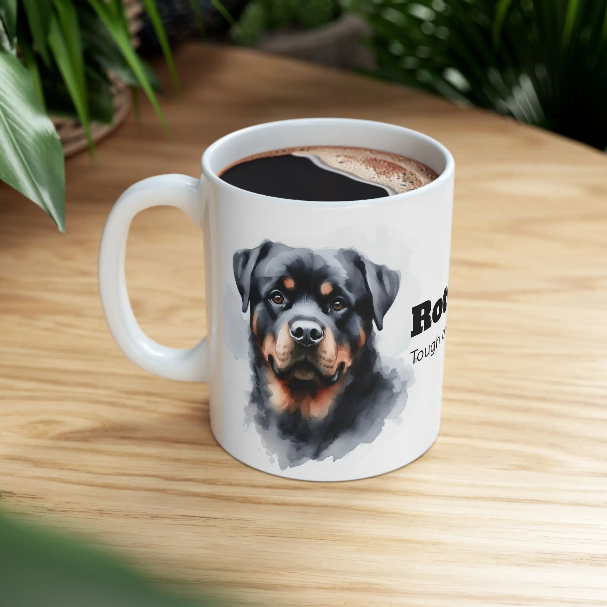 Rottweiler Ceramic Mug (11oz, 15oz) Dog Lover Gift , Funny Dog Breed Mug, Adorable & Humorous Gift