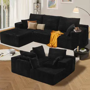 108in Compression Couch with Fixed Arms, Boneless Frameless Memory Foam Sofa, Vacuum-Sealed Sofa-in-a-Box, Easy-to-Install Space-Saving Couch for Living Room, Apartment