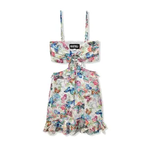 JUNIOR ZARA CUTOUT PRINT DRESS - FINAL SALE