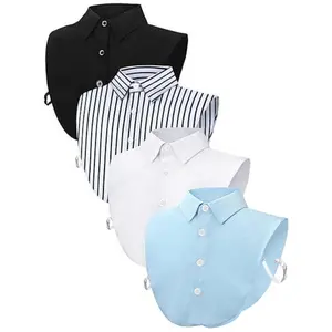 4 Pcs Fake Collar Detachable False Dickey Collar Half Shirts Round for Women Outfits