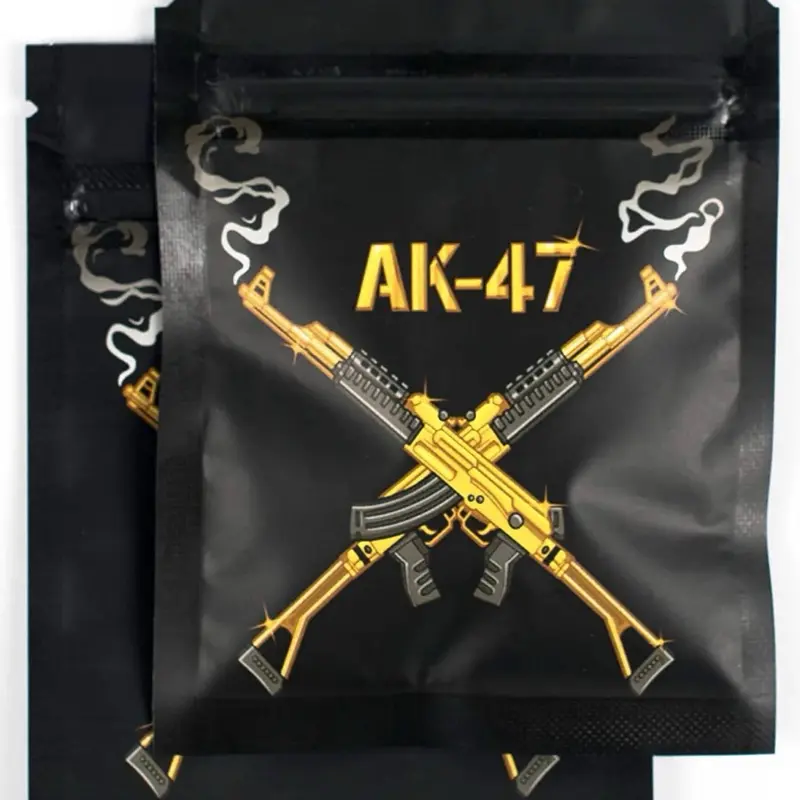 Mylar Bags 200 Pack 3x4 Inch with Zip - Heat Sealable & Odor Proof Organiser Bags for Small items, AK47 Design