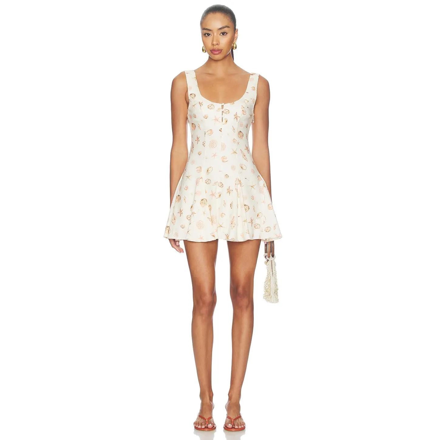 MAJORELLE Margot Mini Dress in Pink Shell Print
