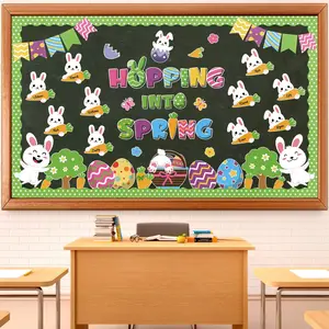 Easter Decor 2026 Easter Decorations Easter Bulletin Board Decor Bunny Egg Classroom Decor Colorful Spring DIY Bunny Egg Cutouts for Spring Back to School Home Party Classroom Teacher Student Party Supplies Easter Basket Ideas 2026