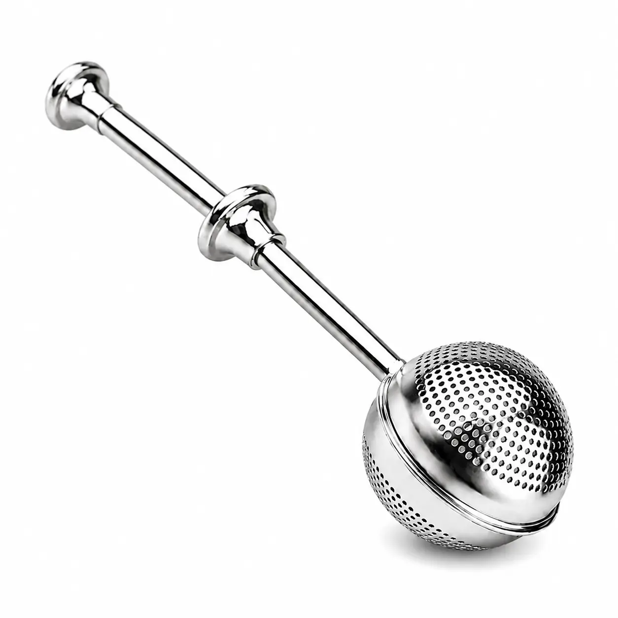 Stainless Steel  Baking Sifter&Sugar Shaker Duster Sifter 2 in 1, Bakeware Utensil for Flour Dusting, Tea ball for loose leaf tea,tea strainers One-Hand Operated Spring-Loaded, Food-Safe Sifters