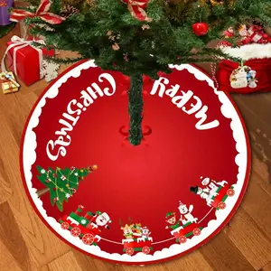 Christmas Tree Mat Santa Claus Snowflake Christmas Tree Skirt Decoration Home Carpet Mat Christmas Tree Skirt Small Train Christmas Tree Skirt