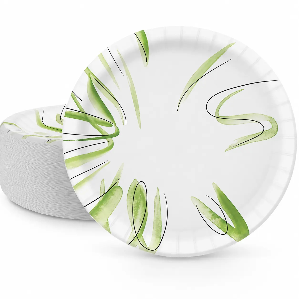 Disposable Paper Plates (100 Count, 8.6 in) - Microwave-Safe, Soak-Resistant, Cut-Resistant Disposable Tableware for Parties, Everyday Meals