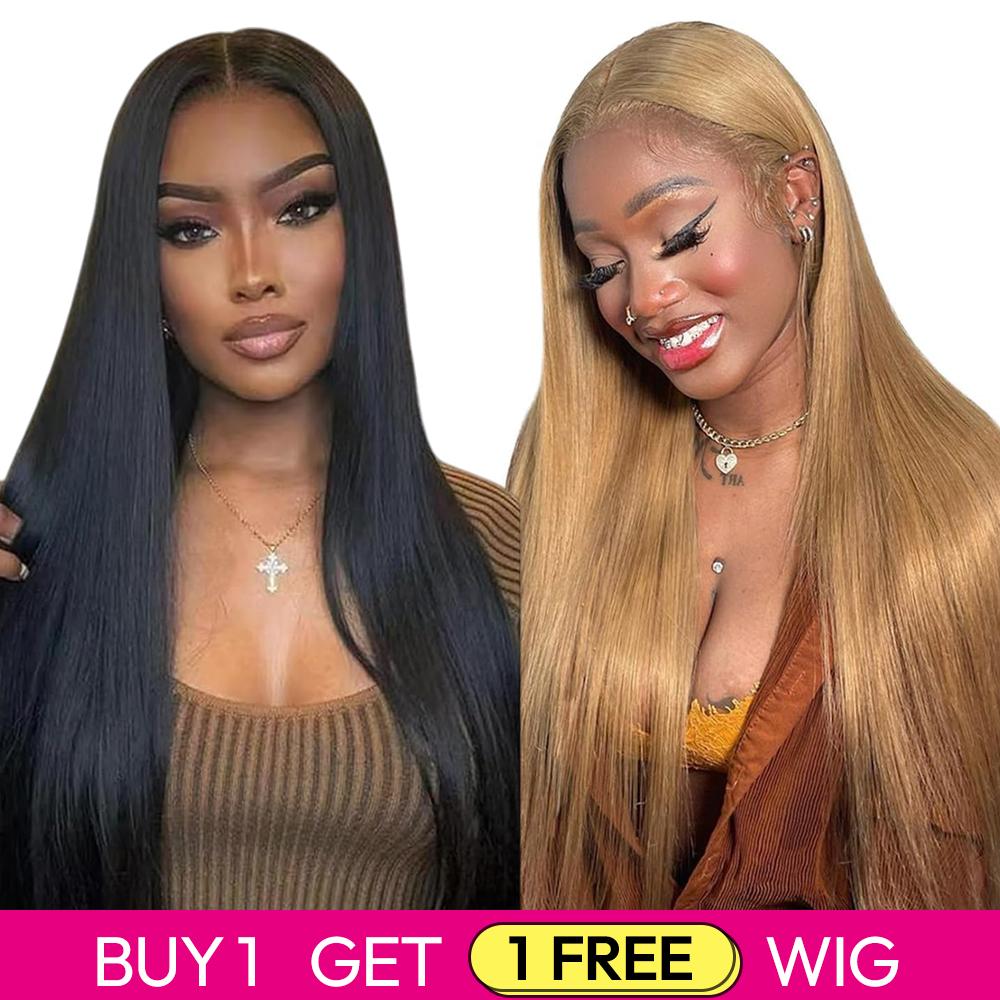 [Blend] Buy 1 Get 1 Free 180% Density Lace Front Wig | Transparent Lace, Blended Human Hair #SummerVibes