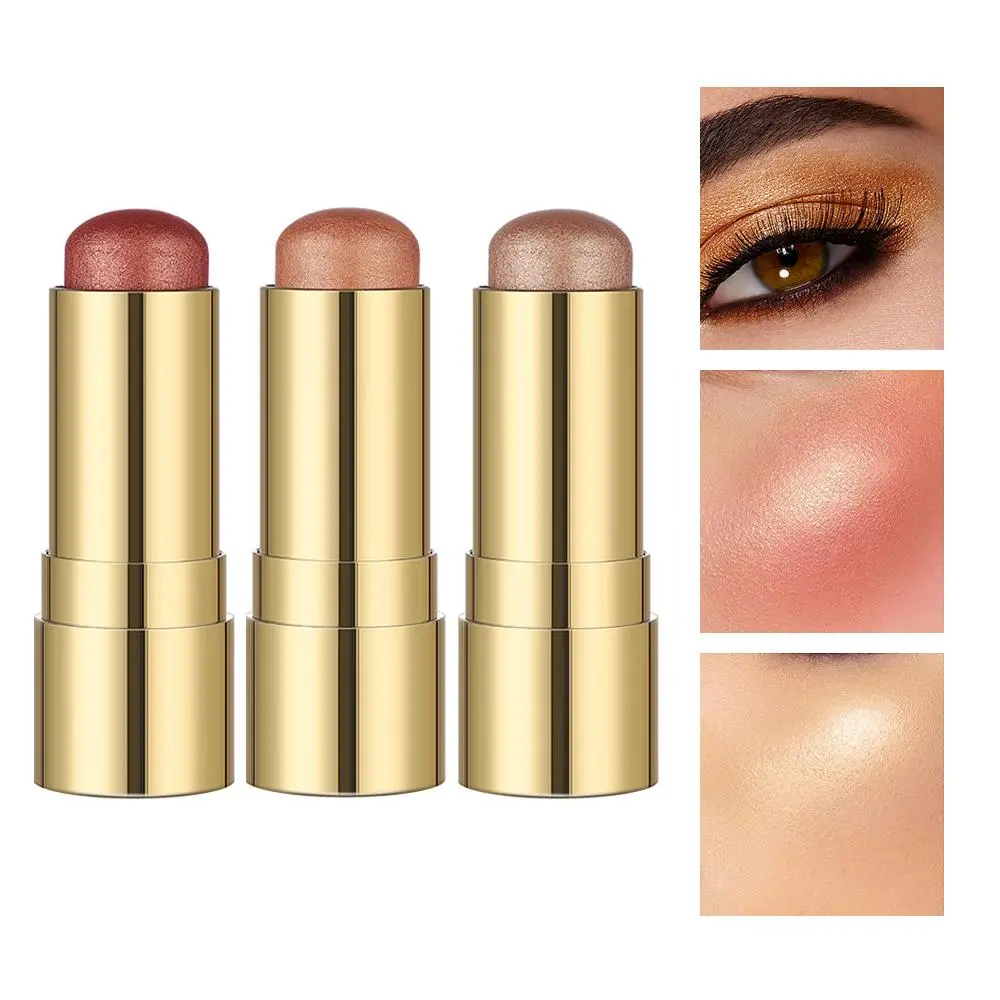 3-in-1 Makeup Stick Set with Blush, Eyeshadow & Highlighter, Multi-Function Lazy Stick, Easy Contouring & Brightening Glow, Beginner-Friendly for Quick Daily Makeup, Everyday Cosmetics Makeup, Cosmetics Products