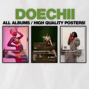 Doechii Poster 3 Pack -  Album Cover Wall Art - Minimal Arts - Dorm Room Decor - Music Lover Gift - Pop - RnB - Anxiety #49
