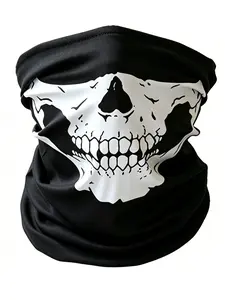 Halloween Skull Mask, Seamless Neck Gaiter and Full Balaclava, Motorcycle Face Cover, Outdoor Sports Magic Scarf, UV Protection, All Seasons