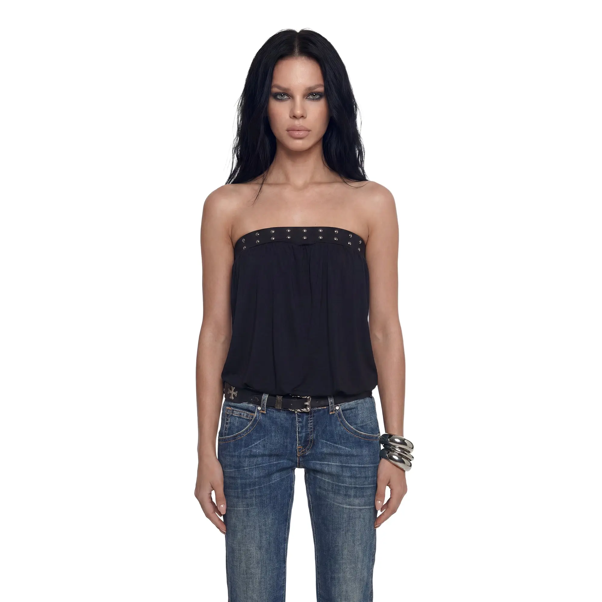 Posh Studded Bubble Bandeau Top