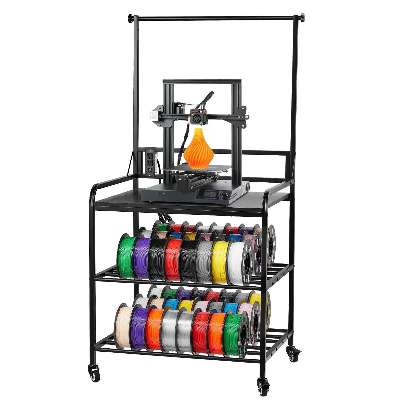 VEVOR 3D Printer Filament Storage Rack 3-Tier 3D Printer Stand with ...