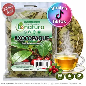 Axocopaque Herbal Tea (4 oz) - VIRAL 100% Natural Gaultheria Mexican Leaves - Authentic Traditional Loose Leaf Tea from Mexico - Caffeine-Free, Non-GMO, Vegan - Farm-Grown