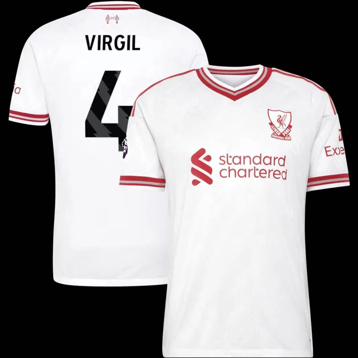 Unisex Soccer Jersey Virgil 4 Liverpool 2026/27 Away On-Field Replica Jersey - White