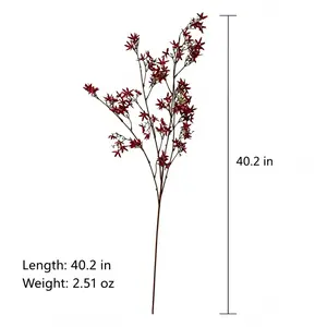 Aesthetic Faux Silk Snow Cherry Blossom Floral Stems (6 Pcs, 3 Branches per Stem, 40.2in) - Mix & Match Artificial Flowers for Wedding DIY, Cozy Room Decor