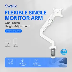 GAMERS SWITCHING — Flexible Single Monitor Arm! Fully Adjustable for 15-32" Screens, Quick VESA Install, Cable Management, 19.8lbs Capacity,C-Clamp or Grommet Install, Gaming & Office