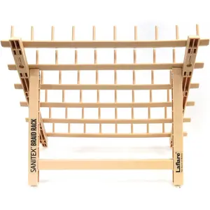 Braid Rack 60 Spools, PP Braiding Hair Stand, Thread Rack, Sewing Organizer, Quilting, Embroidery - Versatile Extension Holder (Wood)