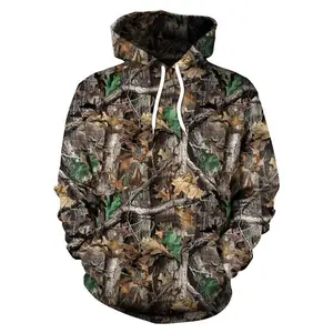 3D Hoodies, Maple Leaf Camouflage for Spring and Autumn, For Men and Women, Suitable for Outdoor Activities such as Fishing, Camping, and Hunting, Clothing, Unisex Hooded Jacket, SETF