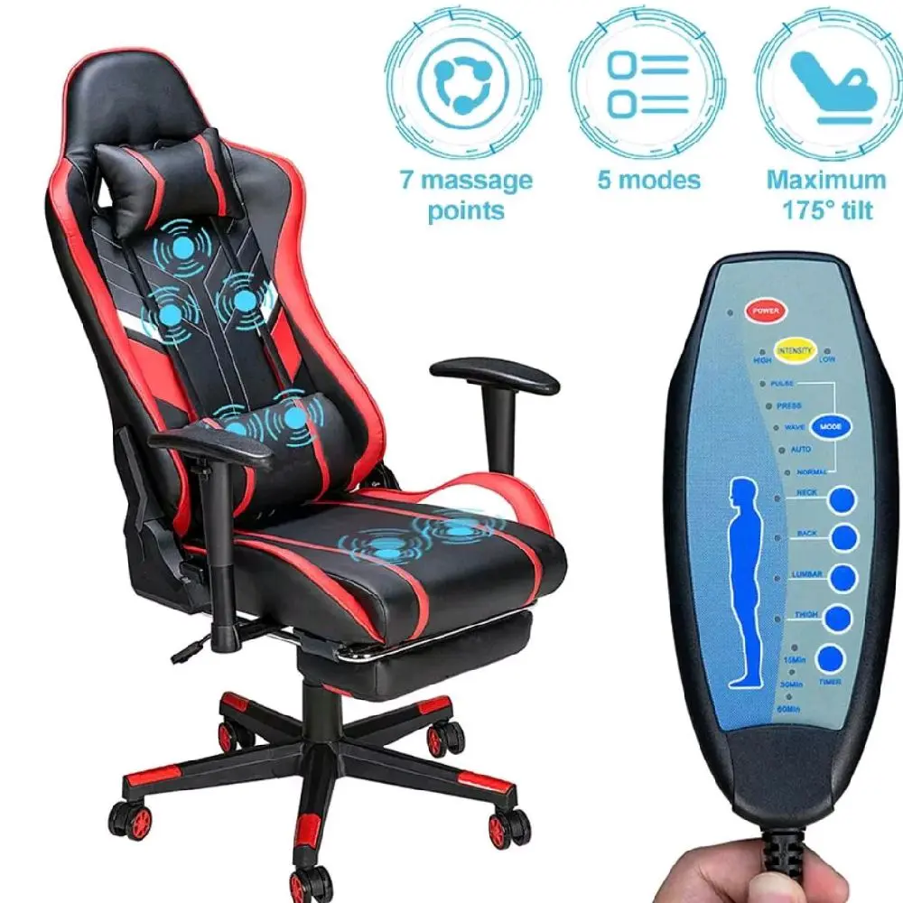GC-RC03 Massage Gaming Chair 7-Point Adjustable Seat Height Ergonomic Office Cha