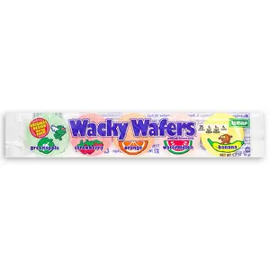 Wacky Wafers Original Design Nostalgic Retro Candy Green Apple Strawberry Orange Watermelon Banana Sweet Bonbon Fruit Roll Ups Assorted Fruit Flavors