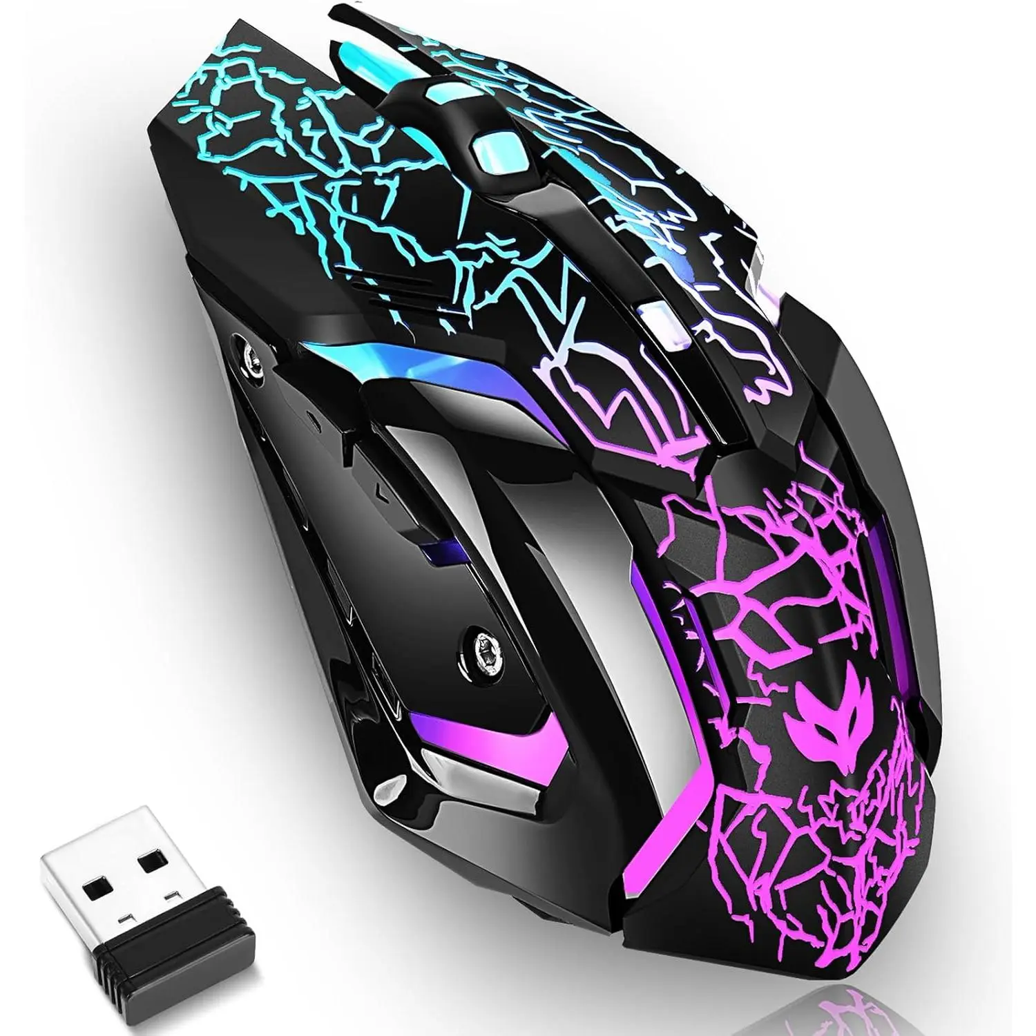 Gaming , Rechargeable    with Type-C  ,   with 3 Adjustable DPI, 6 Silent Buttons, LED Light, Long  Life for Laptop, PC,