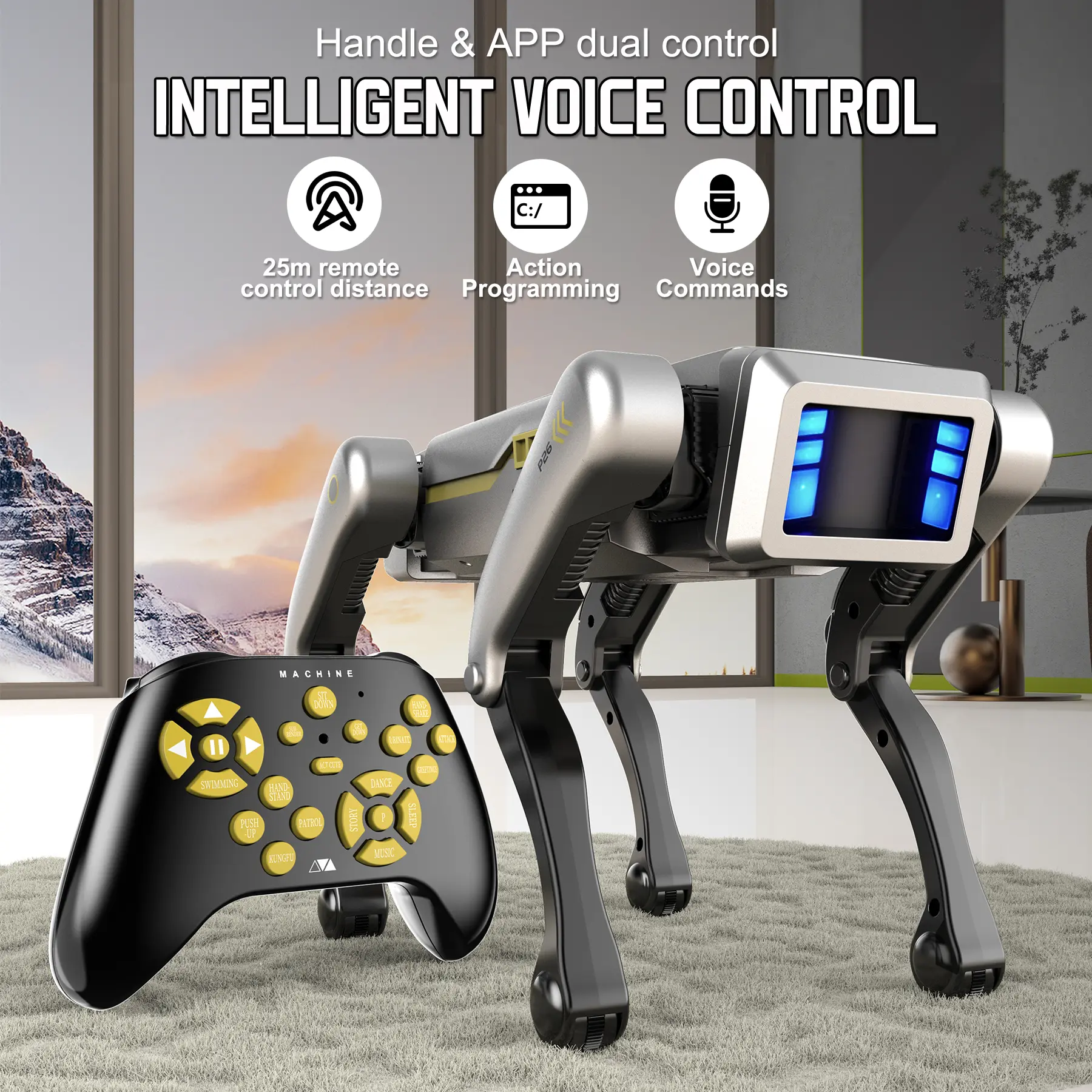 Smart Robotic Dog Toy, 2.4GHz Remote-Controlled with 99ft Max Range, AI Voice Connectivity, App Action Programming, Dancing & Storytelling (Toys & Hobbies, Electric Remote Control Animals)