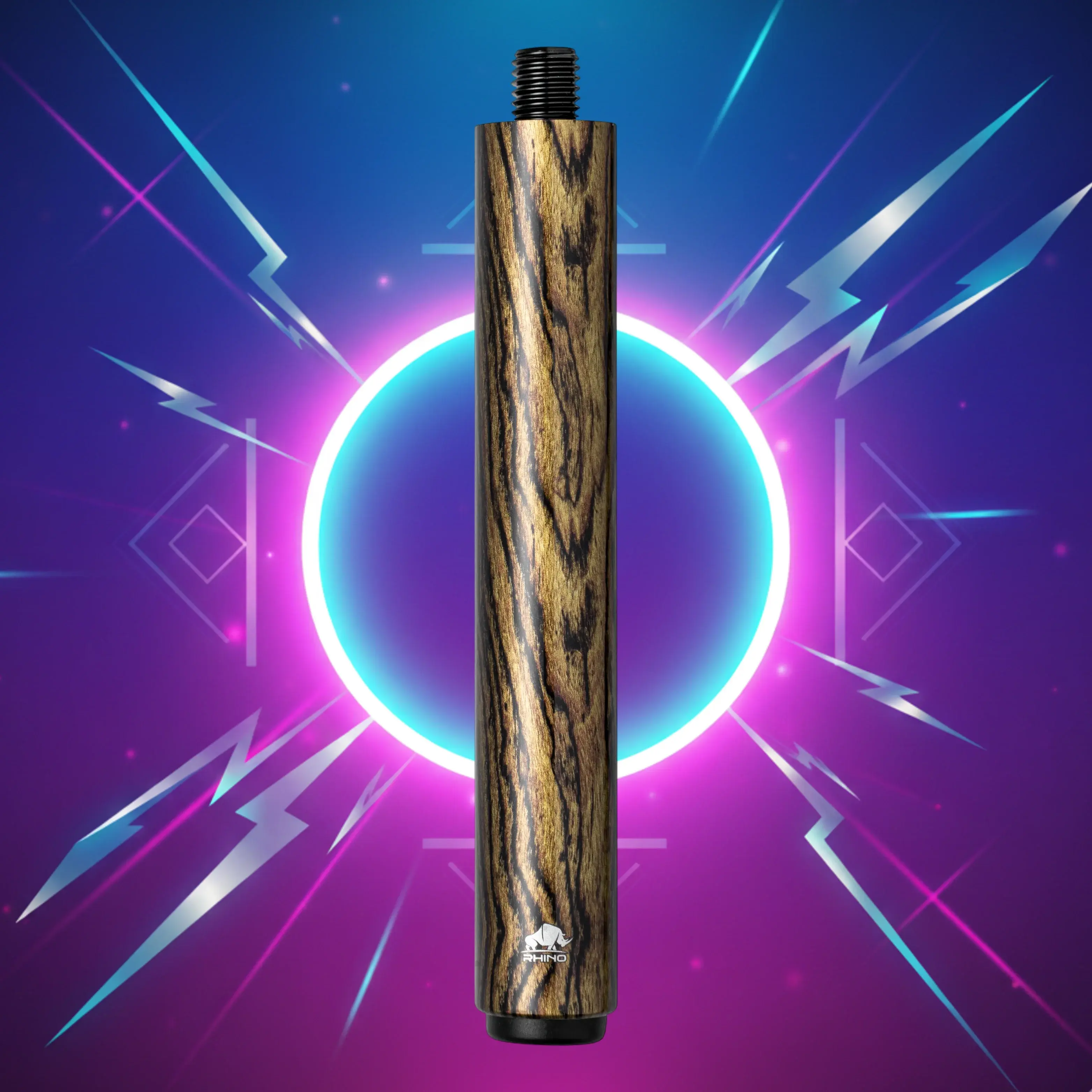 Rhino Retro Bocote Carbon Composite Extension — 8-Inch Length, M10 Extension Joint, 5/8-11 Bumper Joint, ~32mm Collar, ~4.5oz Lightweight