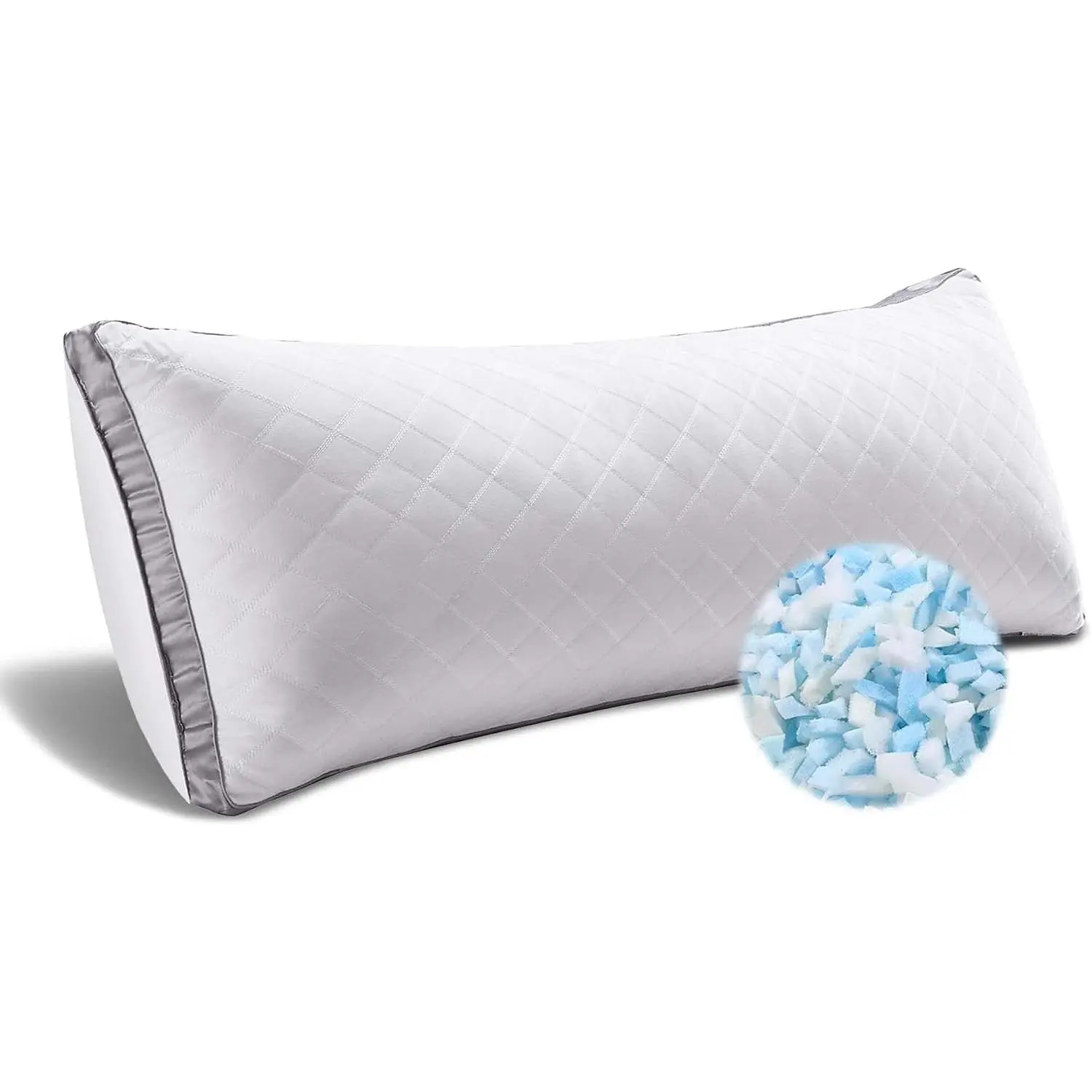 Memory   Pillow -Fluffy  Pillows for Adults -Large Long Bed Pillows for Sleeping - 20x54 inch, White