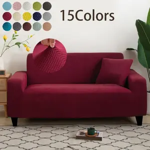 Elastic Stretch Sofa Cover, Soft Polyester Acrylic Woven Fabric, Single Person to Four Person Size, Non-Sensitive Goods
