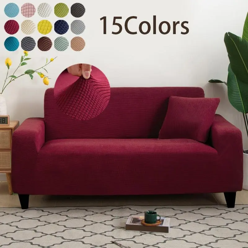 Elastic Stretch Sofa Cover, Elastic Sofa Slipcover, Soft Polyester Acrylic Woven Fabric, Single Person to Four Person Size, Non-Sensitive Goods