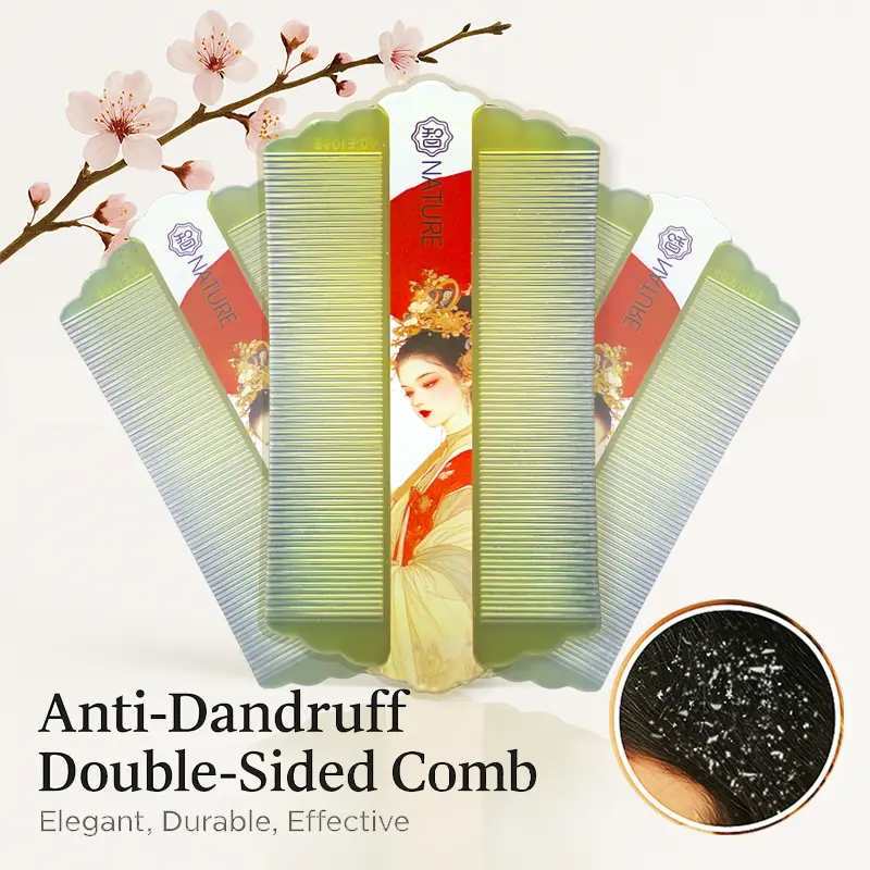 Double-Sided Fine Tooth Comb for Dandruff Removal and Scalp Massage, Anti-Static Hair Detangling Comb and Beard Grooming Tool for Men & Women, Anti Static Hairbrush