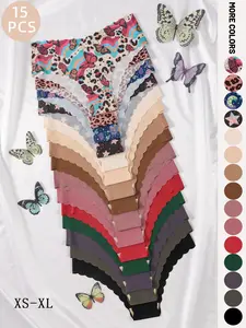 Women's Butterfly & Leopard & Galaxy Print Scallop Trim Panty, Soft Comfy Breathable Seamless Knicker for Daily Wear, Ladies Underwear for All Seasons