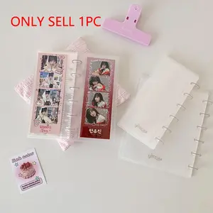 Simple Matte Photo Album Mushroom Buckle Loose-Leaf Vertical Life 4 Cut Album Card Receipt Storage Binder, Stylish and Durable Design, Organizer, Photocards Binder