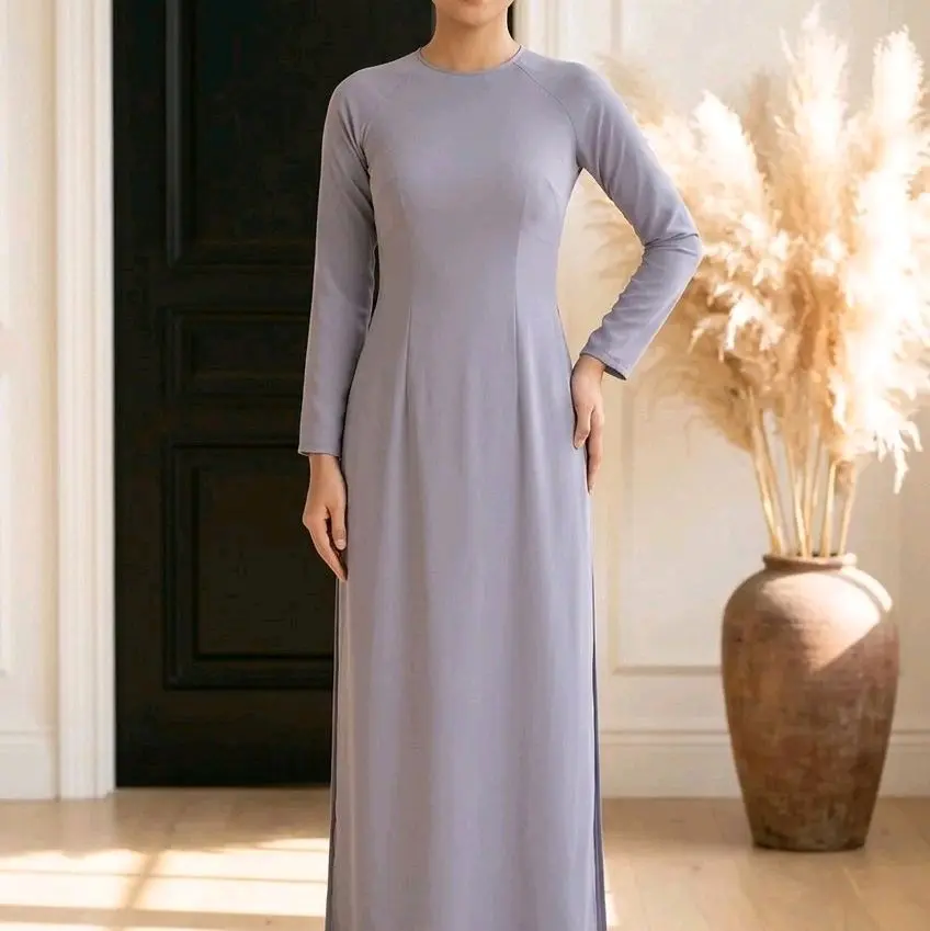 Áo Dài Lam L9 / Áo Dài Đi Chùa / Women Temple ( Vietnamese Size ) / Áo Dài Cách Tân Truyền Thống Việt Nam/ Girl Ao Dai / Luna Ao Dai / Áo Dài Tết