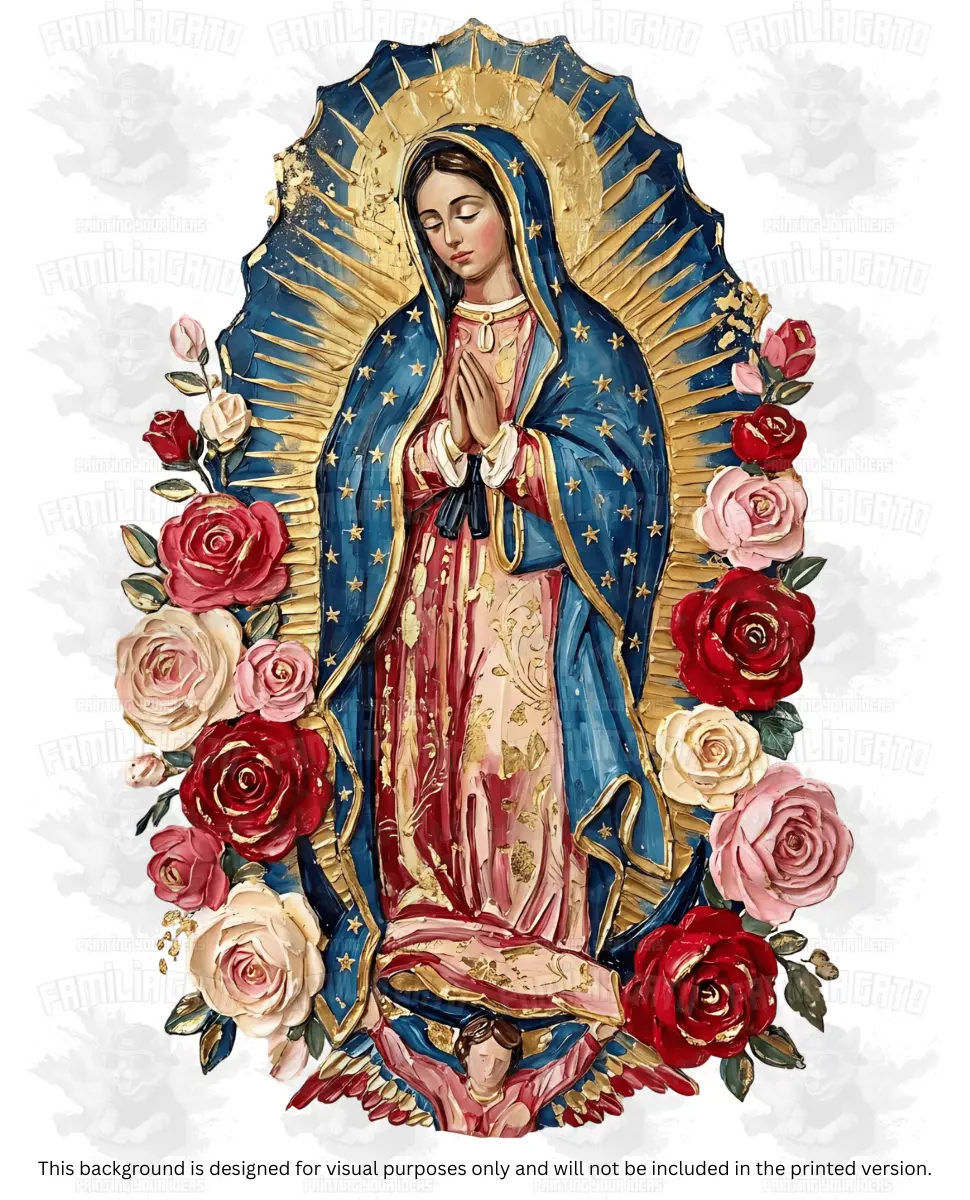Virgen de Guadalupe #4 DTF Transfer, DIY Craft Supplies for Specialty Handmade Projects
