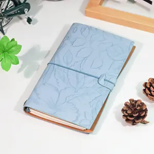 A6 Retro Handheld Notebook Carving Diary, 96 Sheets/192 Pages Travel Notebook with Binding, Thick Grid/blank/lined Inner Pages
