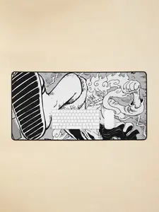 Luffy in giant mode crushing kaido Desk Mat