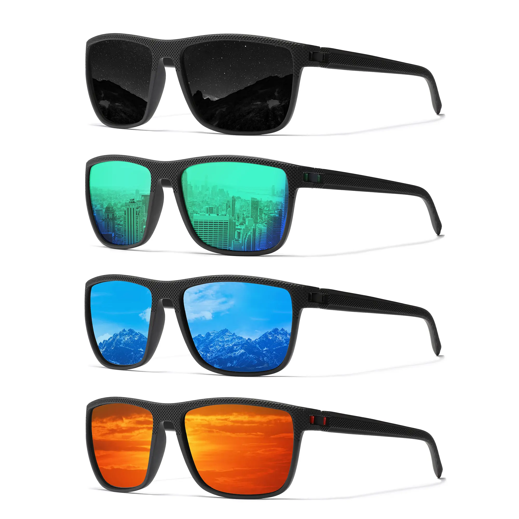 Ninesun 4-Pair Sunglasses Set, Classic Vintage Men's Sunglasses with HD Polarized Frames, UV400 Protection, Windproof Outdoor Eyewear for Fishing & Golf, Men's Fashion Accessories SY-156, Classic Men's Sunglasses, Men's Accessories