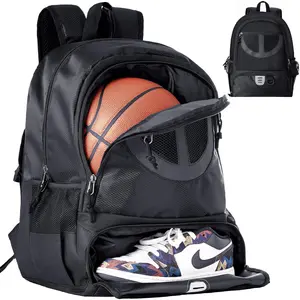 Basketball Bag Backpack for Men Women with Ball & Shoes Compartment 30L Capacity Lightweight Breathable Boys Girls Soccer Ball Bag Backpack Fit Volleyball Football Sports Travel School Gym Trailkicker