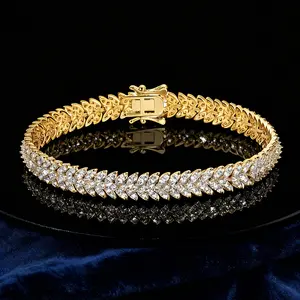Classic AAAAA+ Cubic Zirconia Shinny Tennis Chain Bracelt for Women Men D Color VVS Round Cut Bracelet for Men Women - Size 6.5-8 Inch - Simulated Diamond Tennis Bracelet Ideal Gift Boyfriend Girlfriend